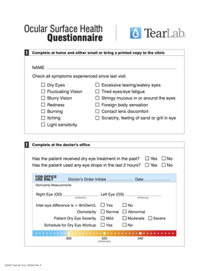 920342 REV A Electronic Ocular Surface Health Questionnaire