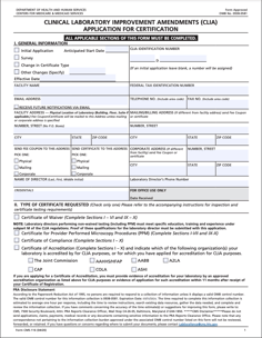 CLIA Certification Application